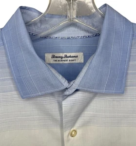 Tommy Bahama Newport Coast Men's L Blue White Gradient Stripe Long Sleeve Shirt - Picture 1 of 8