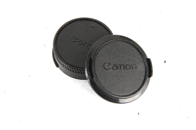 vintage lot/set CANON C-52mm push on front cap, FD rear cap - Image 1 of 2
