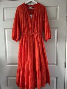 Jaeger Red/Orange Size 10 Dress Elastic Waist Brand New with Tags Wedding Guest - Picture 1 of 4