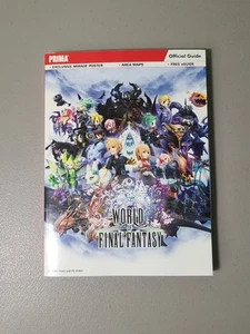 World of Final Fantasy Prima Games Official Strategy Guide Book w/ Poster - Foto 1 di 4