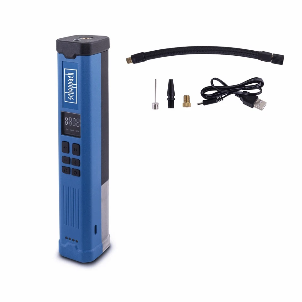 Scheppach Akku Luftpumpe Elektrische Fahrradpumpe mit Display 10,3bar Kompressor - Bild 1 von 4