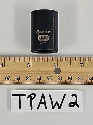 Kobalt 11/16" 6 Point Chrome Vanadium 1/2" Drive Shallow Well Socket - Image 1 of 4