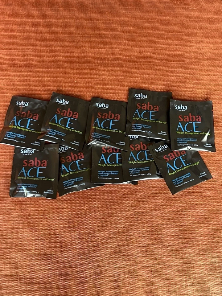 Saba ACE Muestras PAQUETES Pérdida de Peso 2 por Muestra Paquete 10 Paquetes Total 20 Píldoras Foto 1 de 1