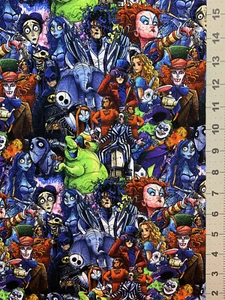 Nightmare Before Christmas Custom Fabric Fat Quarter 18x28”Cotton Spandex Burton - Picture 1 of 1