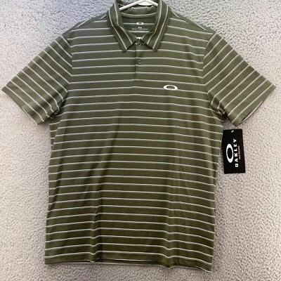 NUEVA OAKLEY Top Camisa Polo de Golf a Rayas Para Hombre Talla Mediana Deportes Viaje Informal Foto 1 de 4