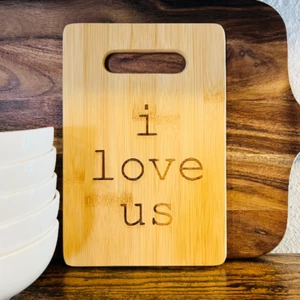 Wooden Handle Hanging Cutting Board - I Love Us - Picture 1 of 3
