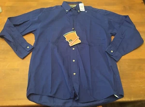 Vintage 90s Duck Head Blue L/S Polo Collar Shirt Mens SZ MED NWT New 100% Cotton - Picture 1 of 4