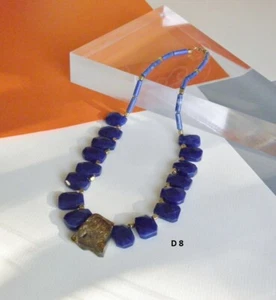 New Handmade Design Necklace Gem Stone lapis lazuli with hematite necklace - Picture 1 of 8