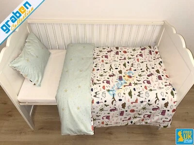 100% COTTON BEDDING SET FOR Toddler Bed Cot Bed Duvet Cover&Pillowcase 120x150cm - Image 1 of 4