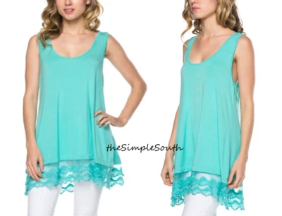 Nueva Camiseta sin Mangas EMERALD Como Nueva Larga Romántica de Encaje Capas Suave Extensor Tejido S Pequeña Foto 1 de 4