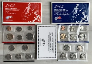 2005 Mint Set Original Envelope 22 Brilliant Uncirculated US Coins w. COA - Picture 1 of 10