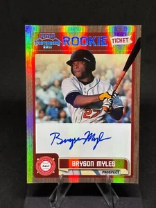 Firmas de boletos de novato Bryson Myles 2011 Playoff Contenders #RT32 Scrappers - Imagen 1 de 2