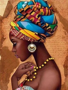 Paint By Numbers Adults kids African Woman Turba DIY Painting Kit 40x50CM Canvas - Picture 1 of 11