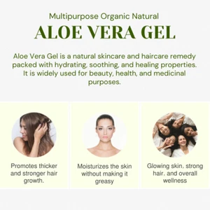 BioNaturals Aloe Vera Gel 100% Pure Organic - for Skin Care Hair Growth Scalp UK - Picture 1 of 9