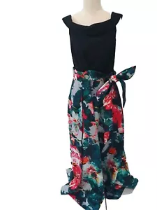 Tahari Arthur S Levine Size 6 Floral Maxi Dress with Belt Tie - Picture 1 of 11