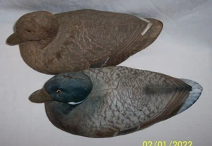 VINTAGE MALLARD DUCK DECOY PAIR ARIDUK FEATHERWEIGHT GENERAL FIBRE HEN DRAKE - Picture 1 of 2