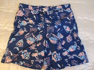 Crown & Ivy Swim Shorts Kids Medium Blue Surf Fish Parrots Tropical Colorful NWT - Picture 1 of 14