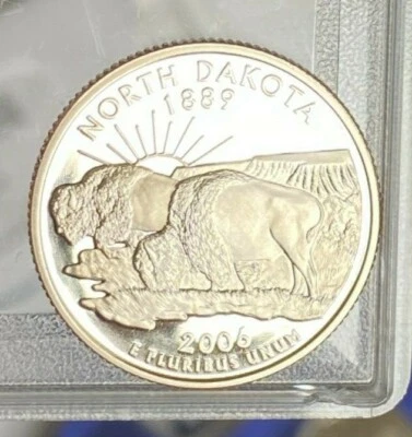 2006-S proof (clad) North Dakota quarter; from mint proof set - Image 1 of 4