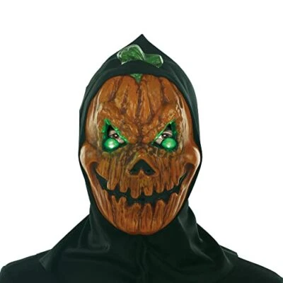 Evil Eyes Light Up Pumpkin Horror Mask Halloween Costume Full Coverage - Image 1 of 2