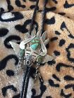 Unique Natural 3 Turquoise Sterling Silver Native American Bolo Tie Necklace