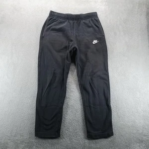 Nike Sweatpants Mens M Black Straight Drawstring Fleece Gym Workout Comfort - Picture 1 of 11