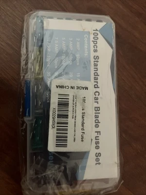 100 Pcs Standard Car Blade Fuse Set Riseuvo X0029HSXQL - Image 1 of 3
