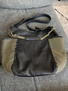JIMMY CHOO Anna Studded shoulder bag black w/chain - Picture 1 of 7
