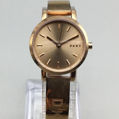 DKNY NY2308 Womens Watch 24mm Rose Gold Tone Bracelet Stainless New Battery 7" - Image 1 of 4