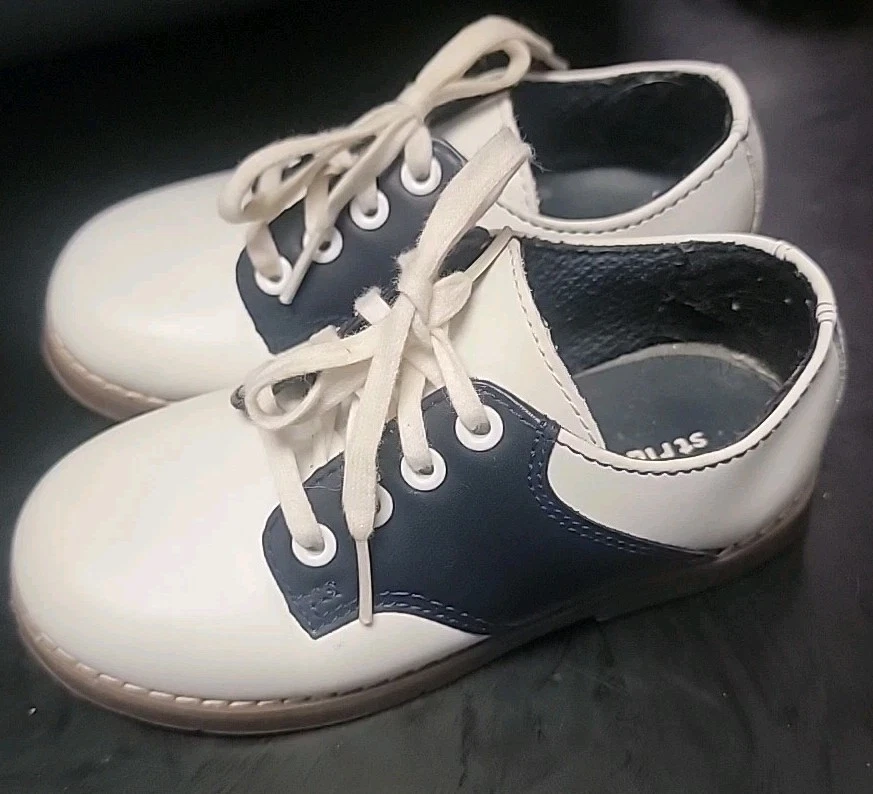 Zapatos de montar Stride Rite blanco azul con cordones talla 7,5 M Foto 1 de 4