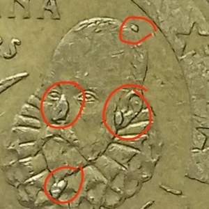 Vendo 2 moedas de 20 euro cêntimos 1999 Espanha com excesso de metal - Picture 1 of 5