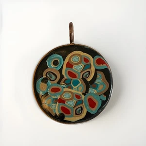 Colgante Vintage Colorido Abstracto Pintado a Mano Arcilla o Resina Modernista - Imagen 1 de 5