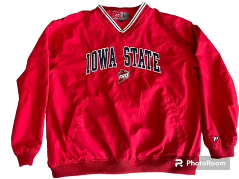 Vintage Pro Player Iowa State Cyclones Pullover Windbreaker Jacket Large Embroid Cover