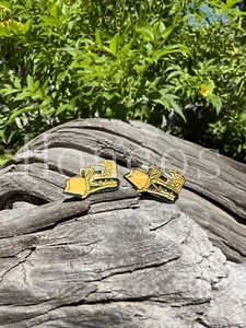 Custom Made Cufflinks  Tractor Excavator Construction Bulldozer Yellow Holiday - Picture 1 of 6