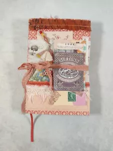 Handmade Junk Journal, Vintage Design. Orange, Mushroom, Lace, Ephemera. - Picture 1 of 24