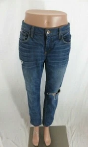 Level 99 "Relaxed Lily" Straight Leg Distressed Blue Jean Size 28 - Picture 1 of 5