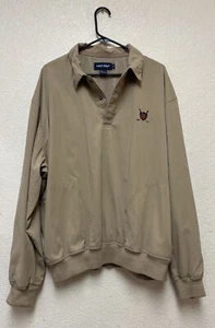 VTG Ralph Lauren Polo Golf Jacket Windbreaker Mens Large Khaki Pullover Crest XL - Picture 1 of 8