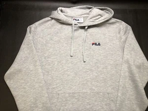FILA Hoodie Men’s Size M Gray Fleece Activewear Drawstring Pullover Workout - Picture 1 of 11