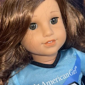 American Girl Rebecca Doll Soccer Sport Outfit Green Eyes Brown Hair 18" READ - Picture 1 of 10