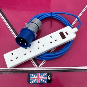 32amp plug to 13amp 4x Gang socket (fused) 5x meters arctic flex 1.5mm cores - Picture 1 of 4