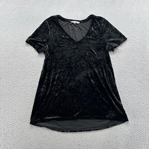 Spring + Mercer Velvet Legging Tee Womens Sz M Black Tunic T-Shirt Short Sleeve - Picture 1 of 10