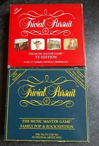 2 TRIVIAL PURSUIT CD GAMES TV EDITION MUSIC MASTER GAME POP & ROCK EDITION FUN - Picture 1 of 7