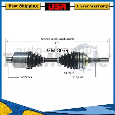 Rear Left CV Axle Joint Shaft For Pontiac Fiero 1988 1987 1986 1985 1984 - Image 1 of 2