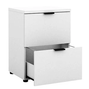 Rico 2 Drawer Filing Cabinet Office Home Shelves Storage Cupboard Organise White - Picture 1 of 4