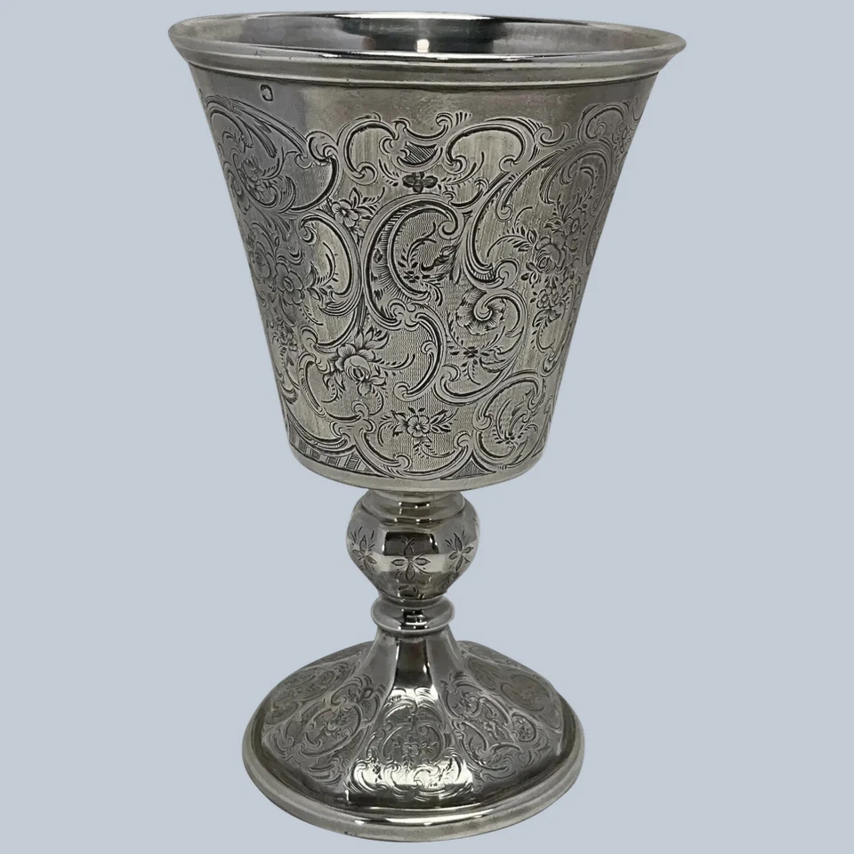 Cáliz de Plata 1er Estándar Francés 950 Perseguido a Mano 6" Foto 1 de 4