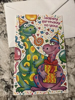 Tarjeta de felicitación Stockwell cumpleaños dinosaurios sobrino nieto 5'x7,75" Foto 1 de 4