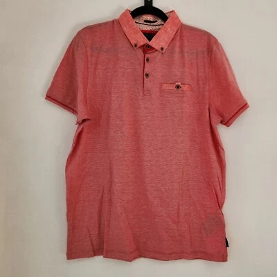 Ted Baker London Short Sleeve Polo Shirt Casual Golfing Red Pink Men's L (5) - Image 1 of 4