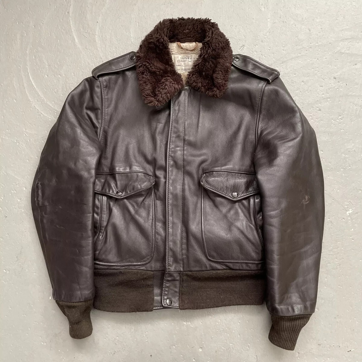 Schott 674 G-1 フライトジャケット 42 ヴィンテージ 値下げ受付 Vintage Schott IS 674 Leather Flight Jacket SZ 42 – The Barn