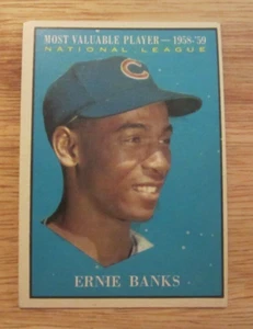 Ernie Banks 1961 Topps #485 MVP Trading Card MLB Baseball Chicago Cubs - Picture 1 of 10