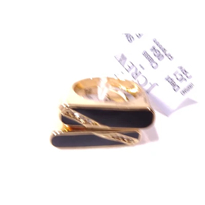 Anillo apilable de dos eslabones cristal esmaltado negro J.Crew para mujer nuevo con etiquetas 38 Ea Set 2 Foto 1 de 4