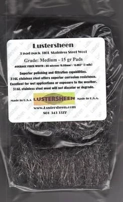 LUSTERSHEEN Stainless Steel 316L Wool Pads - Medium